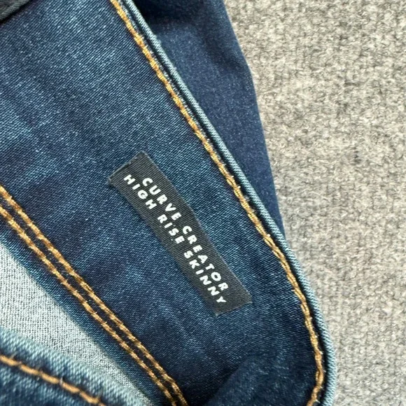 Curve Appeal Jeans Womens 8 Dark Blue Curve Creator High Rise Skinny Denim - Picture 9 of 12